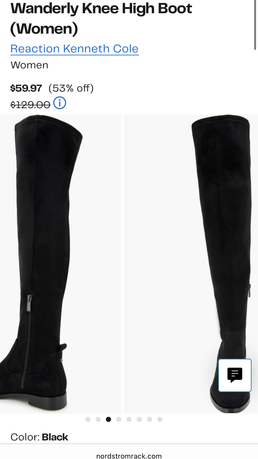 ELLA100-U Black Knee-High Boots. Size 8.5