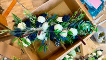 Load image into Gallery viewer, WILSON-E Navy Blue &amp; White Floral Arch Swag