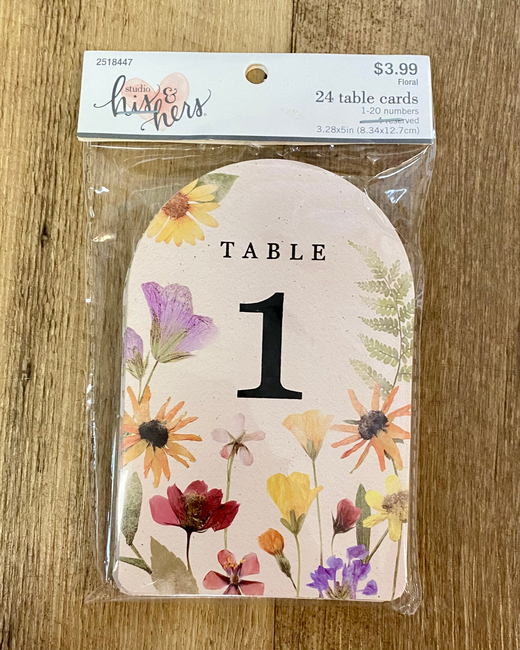 PROS100-I Floral Print Table #1-20 + 4 Reserved Cards