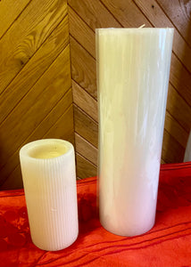 LYNN100-H 12” Ivory Pillar Candle