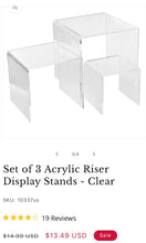 Load image into Gallery viewer, PHIL100-L Set of 3 Acrylic Riser Stands