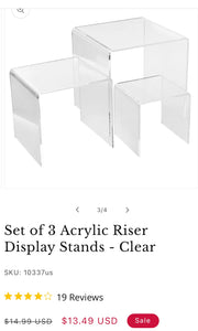 PHIL100-L Set of 3 Acrylic Riser Stands