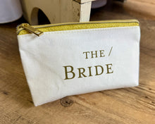 Load image into Gallery viewer, SMEG100-CW Gold “the Bride” Makeup Pouch