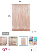 Load image into Gallery viewer, REES100-DD 8x8ft Rose Gold Sequins Backdrop Curtain