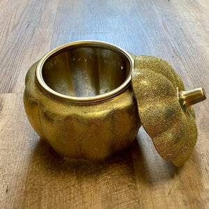 BRAC100-C Gold Glittery, Ceramic Pumpkin