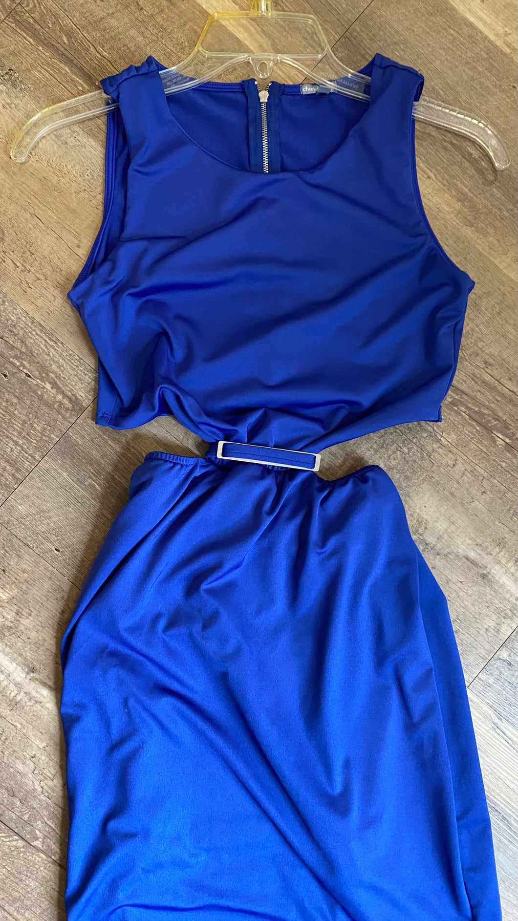 LYNN100-N Royal Blue, Cutout Dress. Size Small