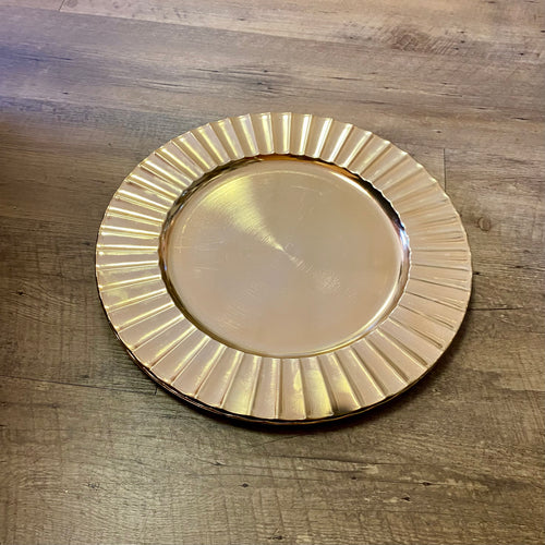 PROS100-AC Gold Charger Plate, Fluted Edge