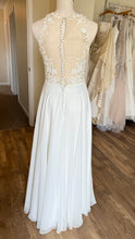 Load image into Gallery viewer, NESTOR-A Ivory Appliqué, Chiffon Gown with Pockets. Size 8P