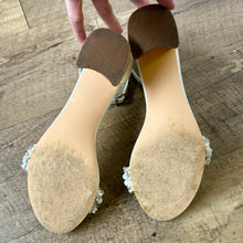 Load image into Gallery viewer, AGER100-B Rhinestone, Ivory Block Heel. Size 8.5/9