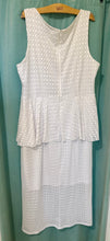 Load image into Gallery viewer, THOMPSON-J Tea-Length, Eyelet White Dress. Size 20W