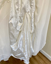 Load image into Gallery viewer, DURA100-A Ivory Plunge, High Neck Beaded Gown. Size 8