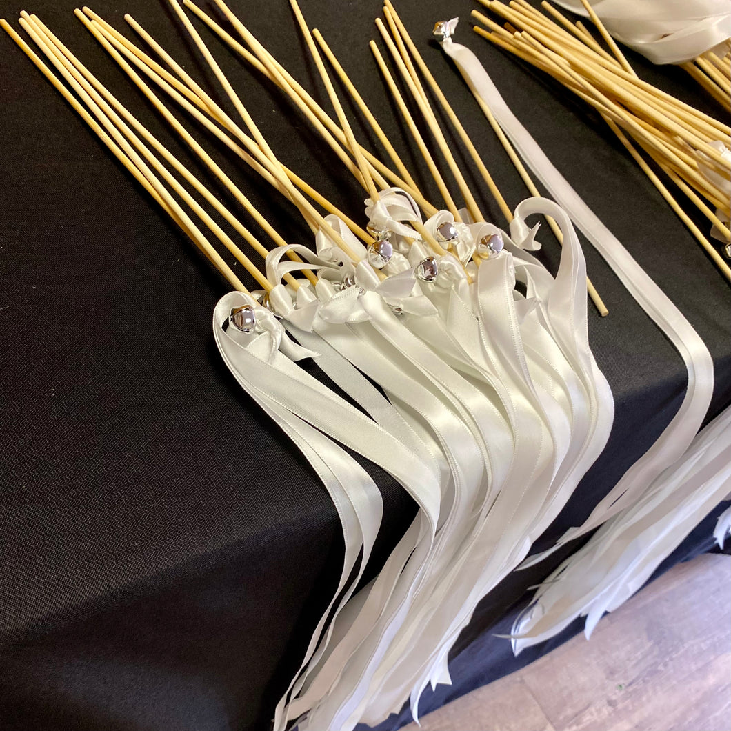 BERK200-A White Send-Off Wand with Bells