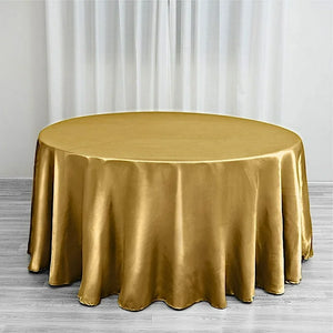MCAN100-B 120” Round Gold, Satin Tablecloth