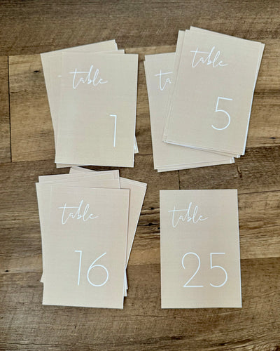 REES100-BU Tan & White Table #1-25