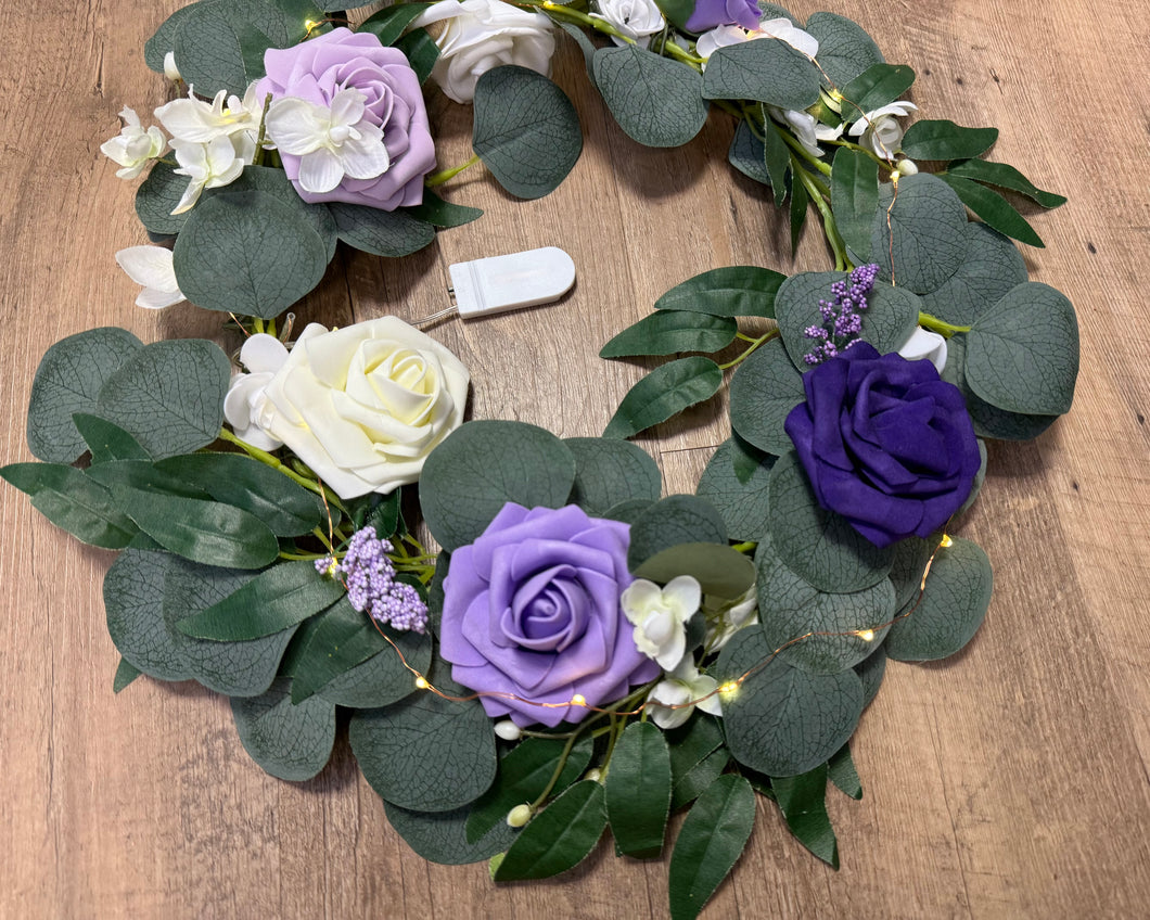 BAIL100-E Light-up Eucalyptus & Purple Floral Ring