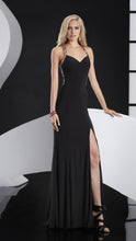 Load image into Gallery viewer, BAGL100-A Black Gown, Red/Pink Beading. Size 4
