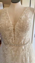 Load image into Gallery viewer, DEET- Ivory Plunge, A-Line Gown With Belt. Size 20W