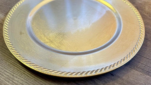 BAIL100-A Gold Charger Plate - “Rope” Trim