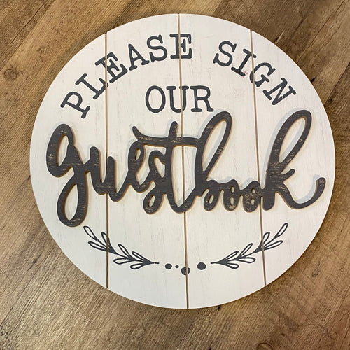 DAWS100-F “Please Sign Our Guestbook” 12” Circular Sign