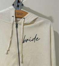 Load image into Gallery viewer, LOVE100-X Cream “Bride” Zip Up Hoodie. M