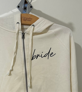 LOVE100-X Cream “Bride” Zip Up Hoodie. M