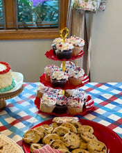 Load image into Gallery viewer, AGAG100-R Red Plastic, Tiered Dessert Stands