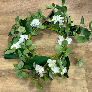 SHIM100-S White & Eucalyptus Floral Ring