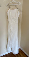 Load image into Gallery viewer, LIVI200-A Ivory Chiffon Dress with Rhinestone Straps. Size 14 NWT