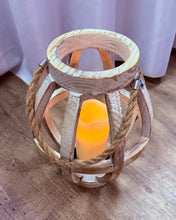 Load image into Gallery viewer, LEGO200-B Whitewash Lantern + Battery Operated Pillar Candle