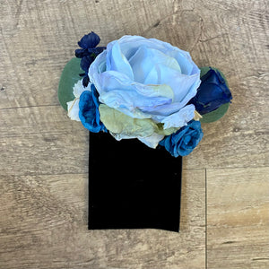 K&K-AS Dusty Blue Bouquet & Pocket Boutonnière