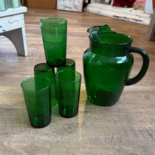 Load image into Gallery viewer, BROWN-B Green Pitcher &amp; 5 Glass Set