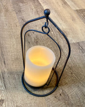 Load image into Gallery viewer, SHIM100-M Black Swing Lantern w Candle