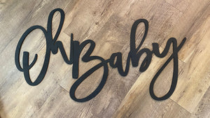 DEYU100-A Black “Oh Baby” Shower Sign