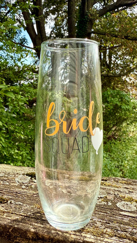 BEEN100-S “bride squad” stemless champagne glass