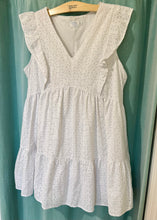 Load image into Gallery viewer, THOMPSON-H Lace-Dot, White Babydoll Dress. Size 20