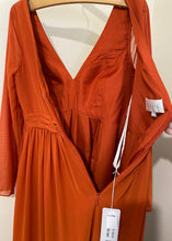 Load image into Gallery viewer, HIPP100-L Terracotta Orange Long Sleeve Gown. Size 14/16