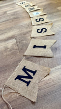 Load image into Gallery viewer, CUNN100-G Burlap “Miss to Mrs” Banner