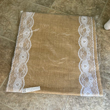 Load image into Gallery viewer, MADIGAN-V Burlap &amp; Lace Table Runner