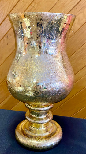 LOVE100-AL 12” Gold Pedestal Candle Holder/Vase