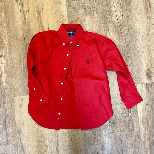 MILO100-C Ralph Lauren Red Button-down. Size 5 Boys