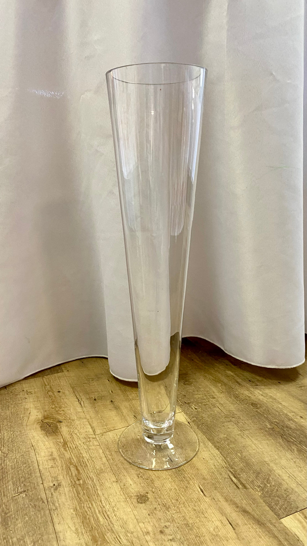 MCAN100-A 20” Clear, Glass Trumpet Vase