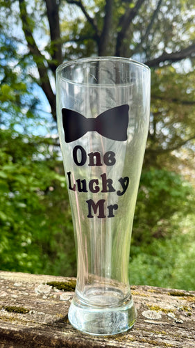 BEEN100-R “One Lucky Mr” Beer Pilsner Glass
