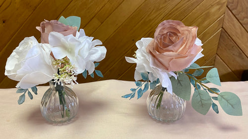 FLAN100-J 16 Dusty Rose & Bud Vase Centerpieces