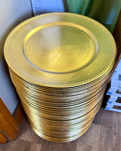 BAIL100-A Gold Charger Plate - “Rope” Trim