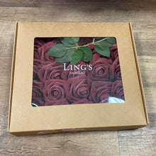 Load image into Gallery viewer, PHIL100-K 25 Burgundy Foam Roses
