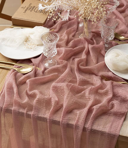 K&K Dusty Rose Fringe Cheesecloth