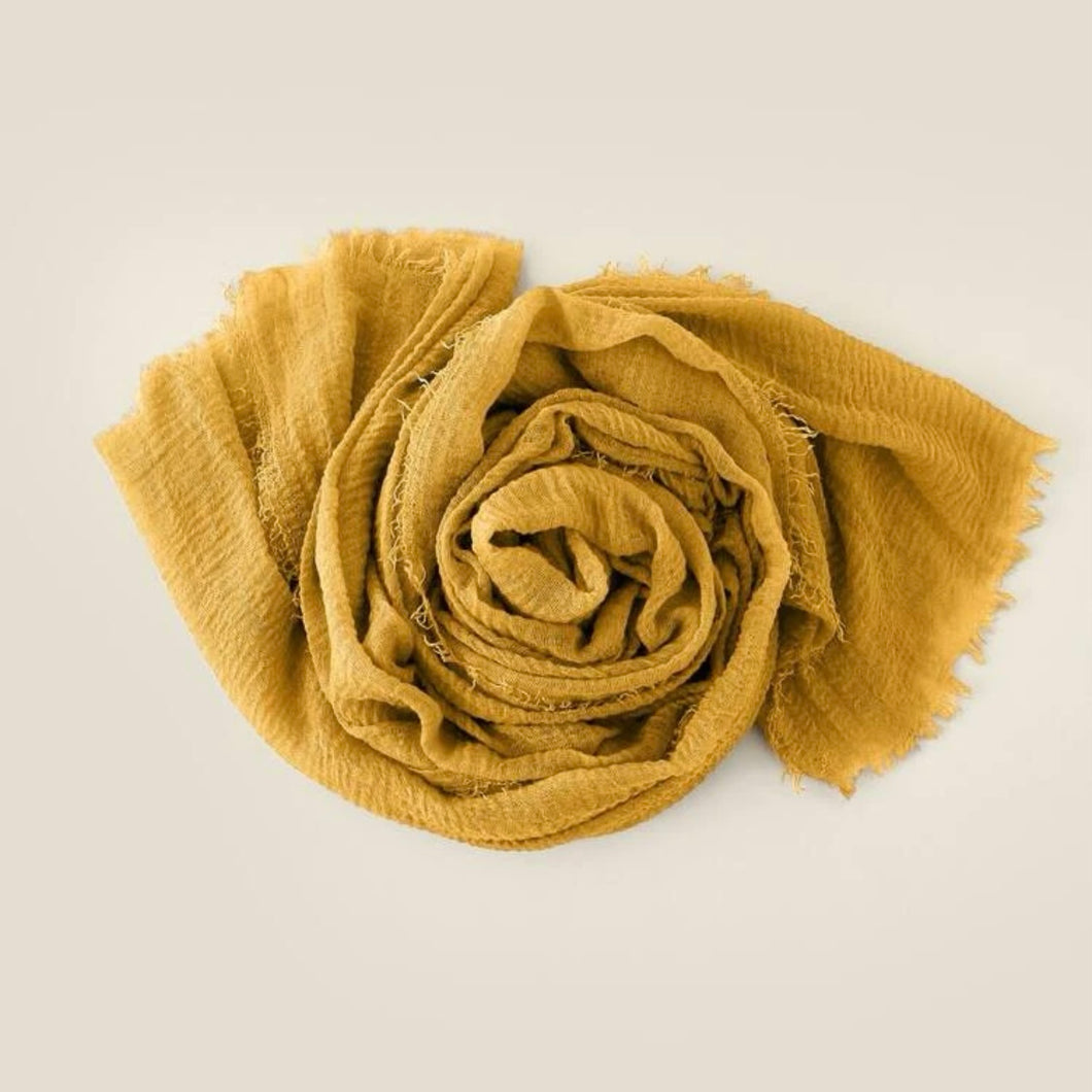 K&K Mustard Yellow Fringe Cheesecloth