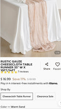 Load image into Gallery viewer, SHAE100-A Blush Pink Cheesecloth Runner