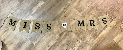 KRUG400-U “Miss to Mrs” Burlap Banner