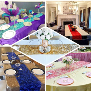 BAIL100-I Lavender Rosette Table Runner